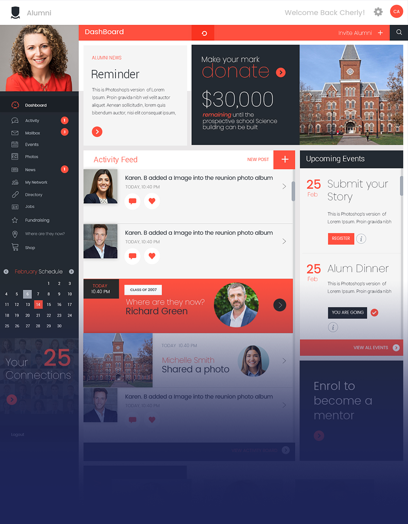 College / School Alumni Website Network - Alumnly